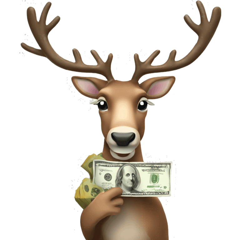 Reindeer holding money  emoji