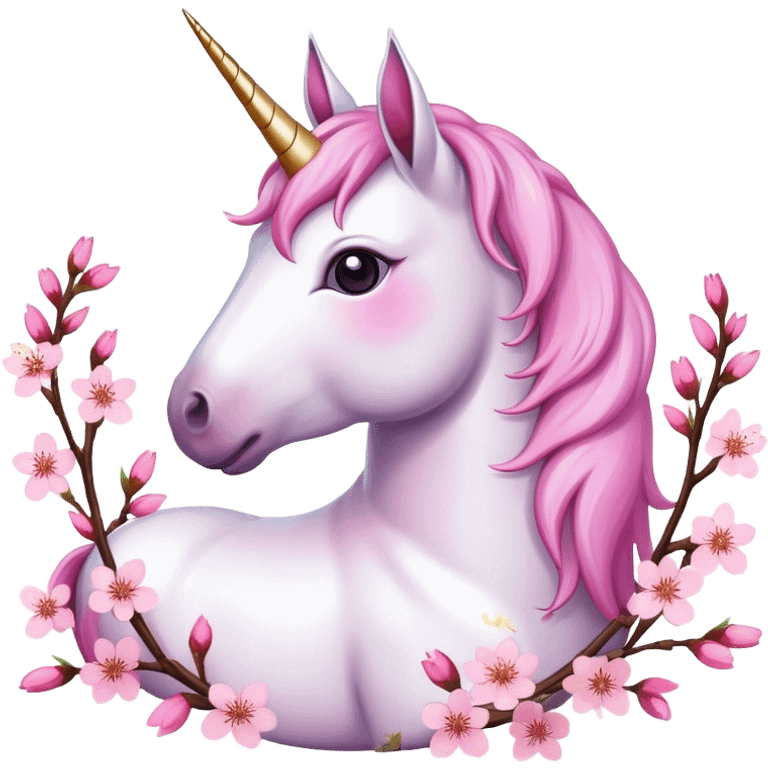 unicorn,Cherry blossom emoji