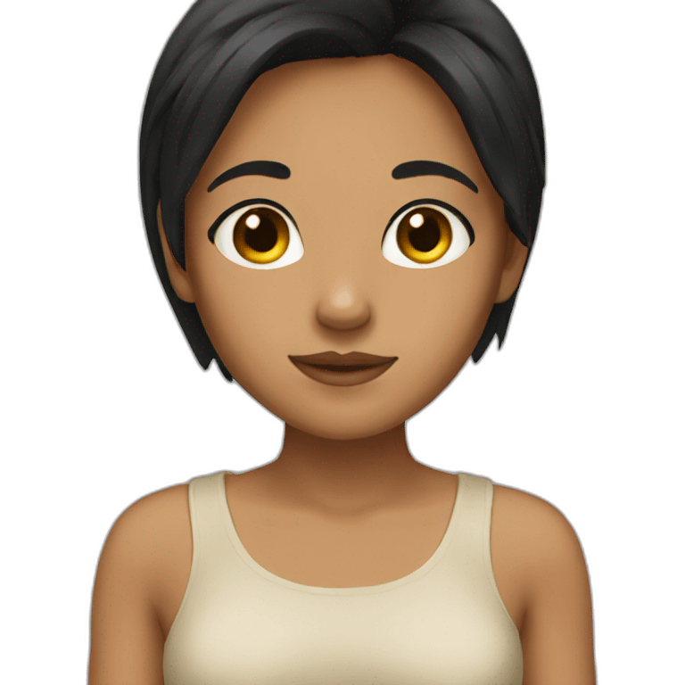 girl with black hair and tan skin emoji