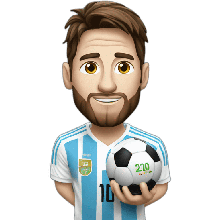 Messi avec la coupe du monde emoji