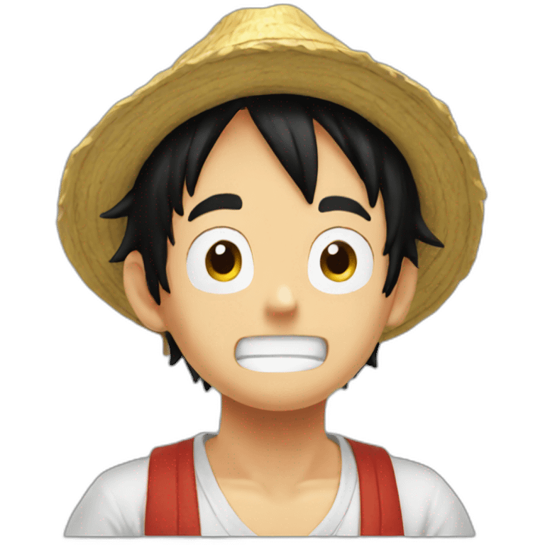 Luffy thinking about meet emoji