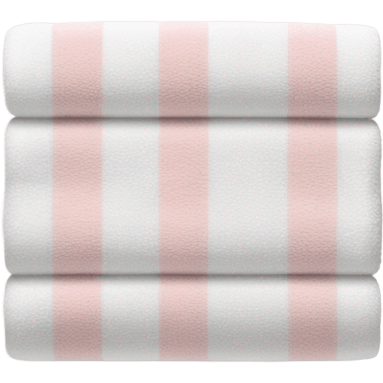 white and light pink striped folded towel emoji