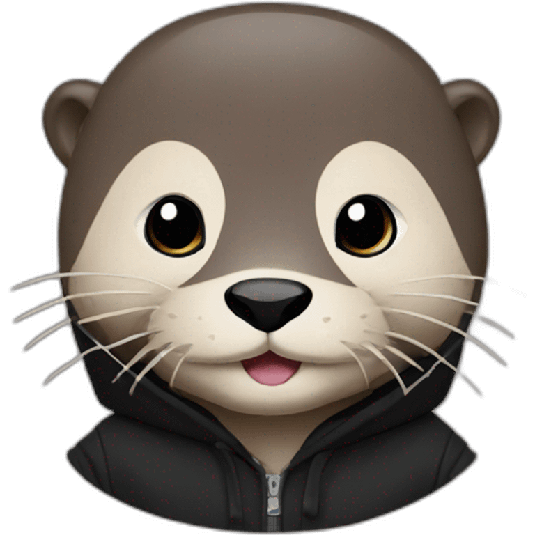 otter in black adidas hoodie emoji