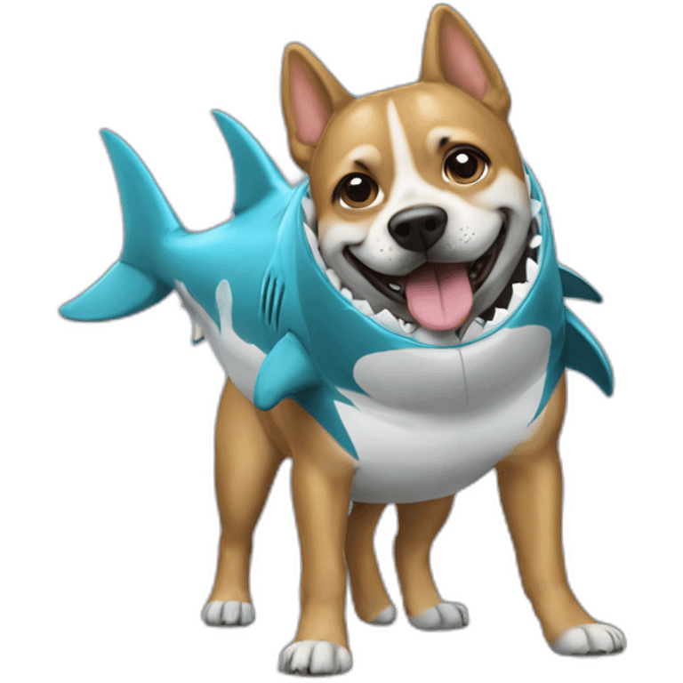 dog with shark suit emoji