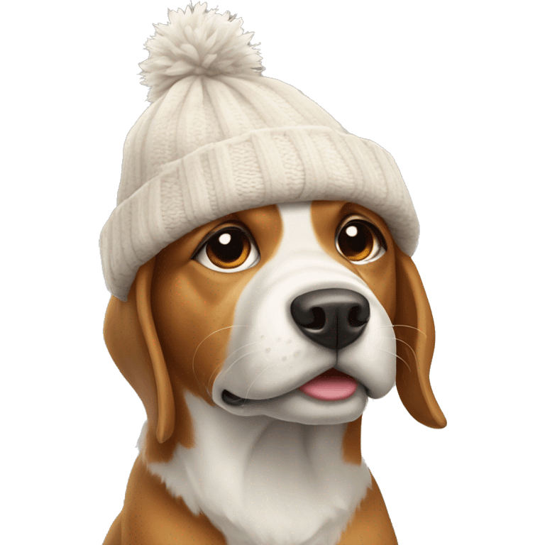 Dog in winter hat emoji