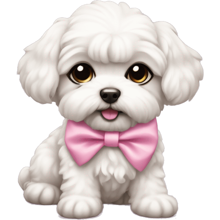 Schichon puppy pink bow  emoji