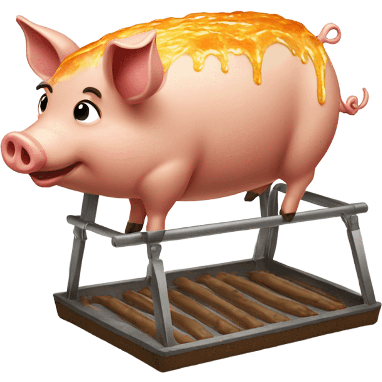 Pig getting roasted  emoji