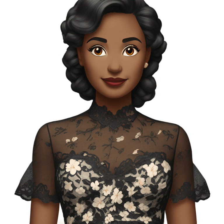 black lace dress emoji