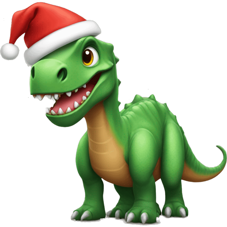 Dinosaur with Christmas hat  emoji