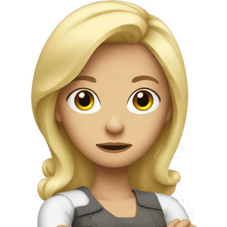 Blonde woman mad with her arms crossed  emoji