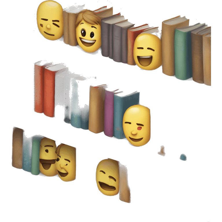 Books on white shelf emoji