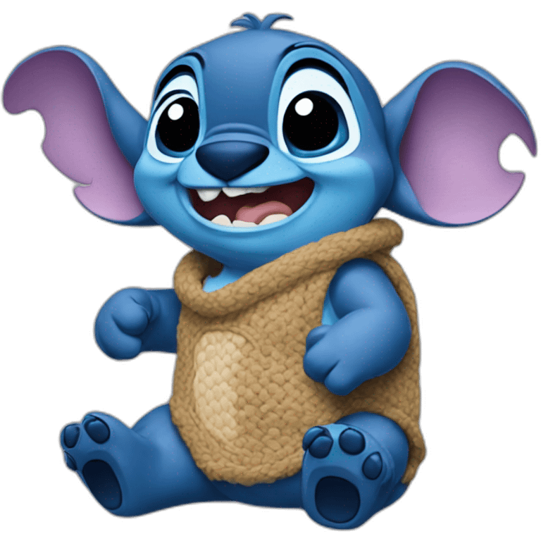 Stitch Disney buvant une bière emoji