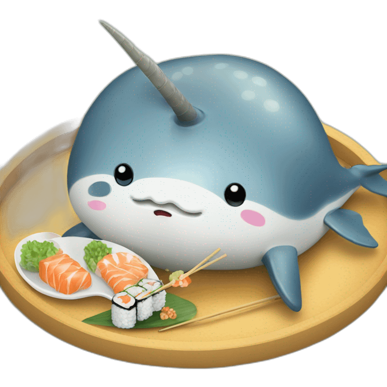 narwhal eating sushi emoji