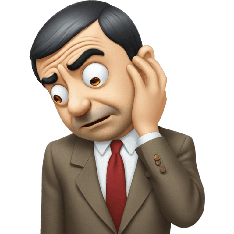 mr bean grabs his head emoji