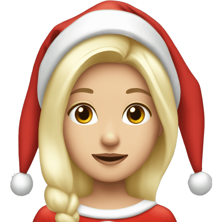 White blond girl as santa claus With hat  emoji