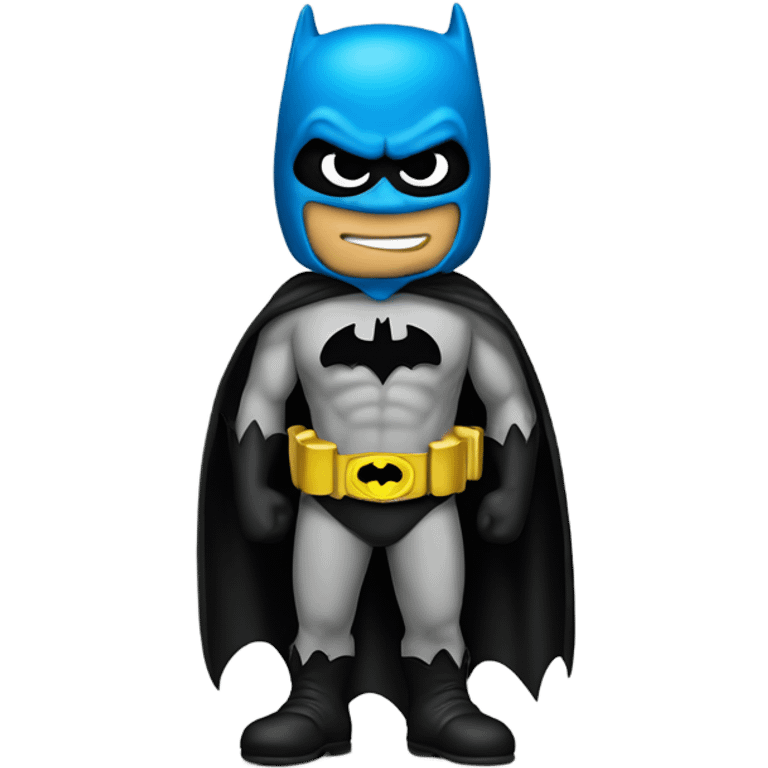 A Smurf dressed as Batman emoji