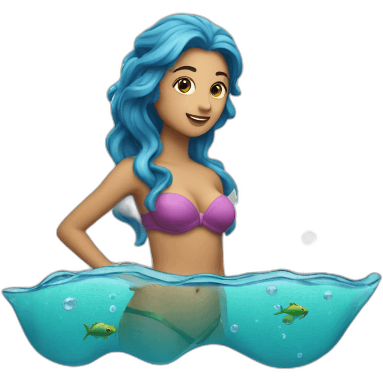 Une sirène dans l eau emoji