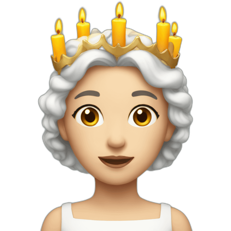 lucia with candles in her lucia crown emoji