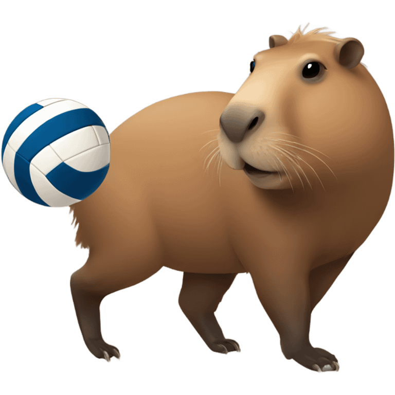 a capybara with a volleyball emoji