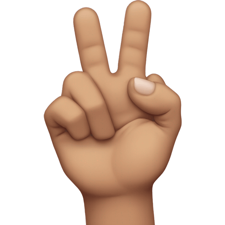 a hand with the thumb between the index finger and the middle finger emoji