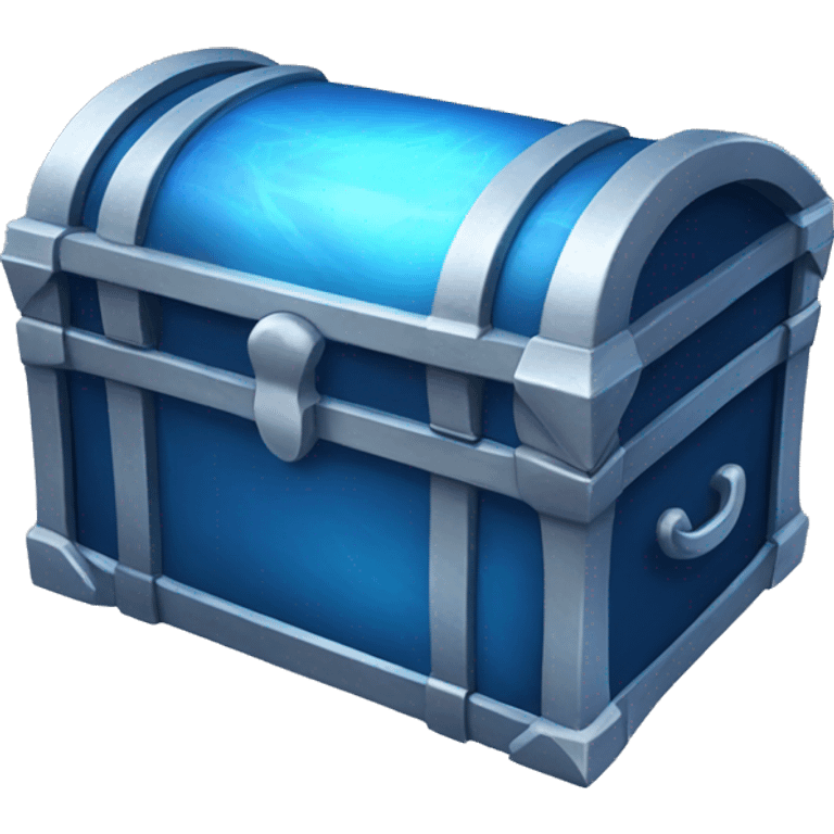 Blue and silver glowing chest  emoji