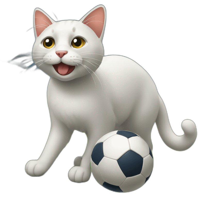 un chat qui joue au foot emoji