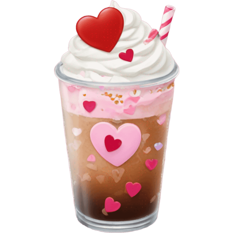 valentines themed iced americao emoji