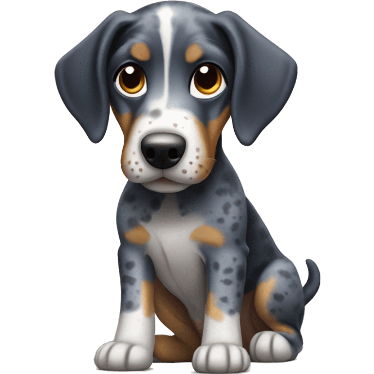 Miniature bluetick hound cute emoji