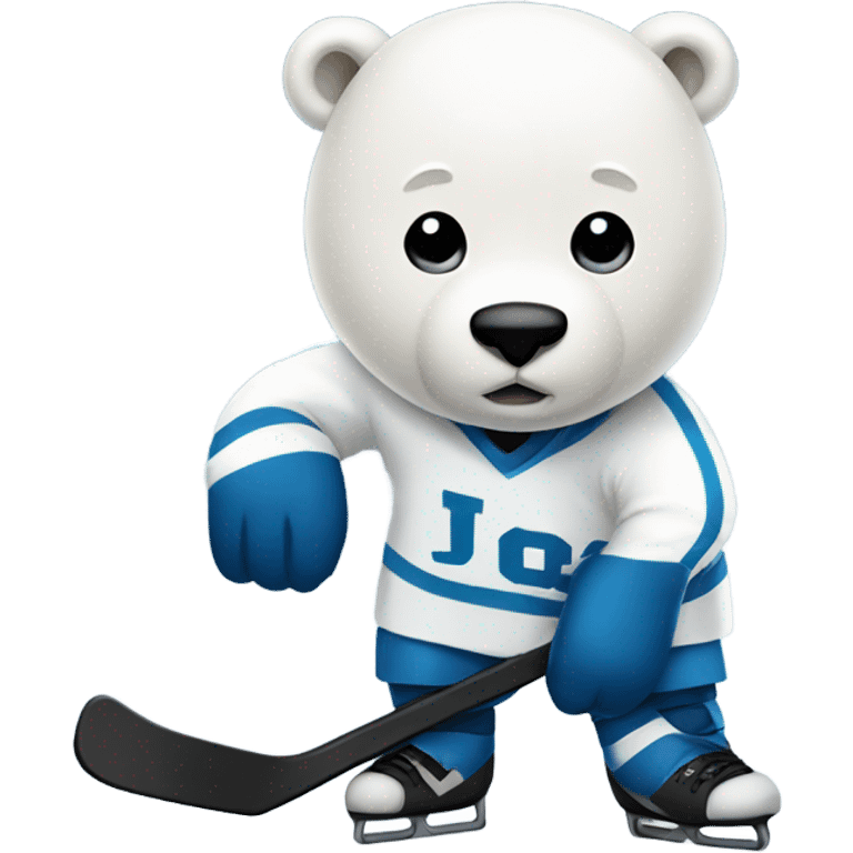 Hockey playing polar bear emoji