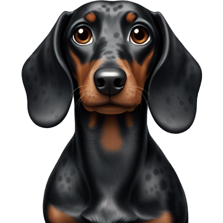 Black dachshund with grey spots emoji