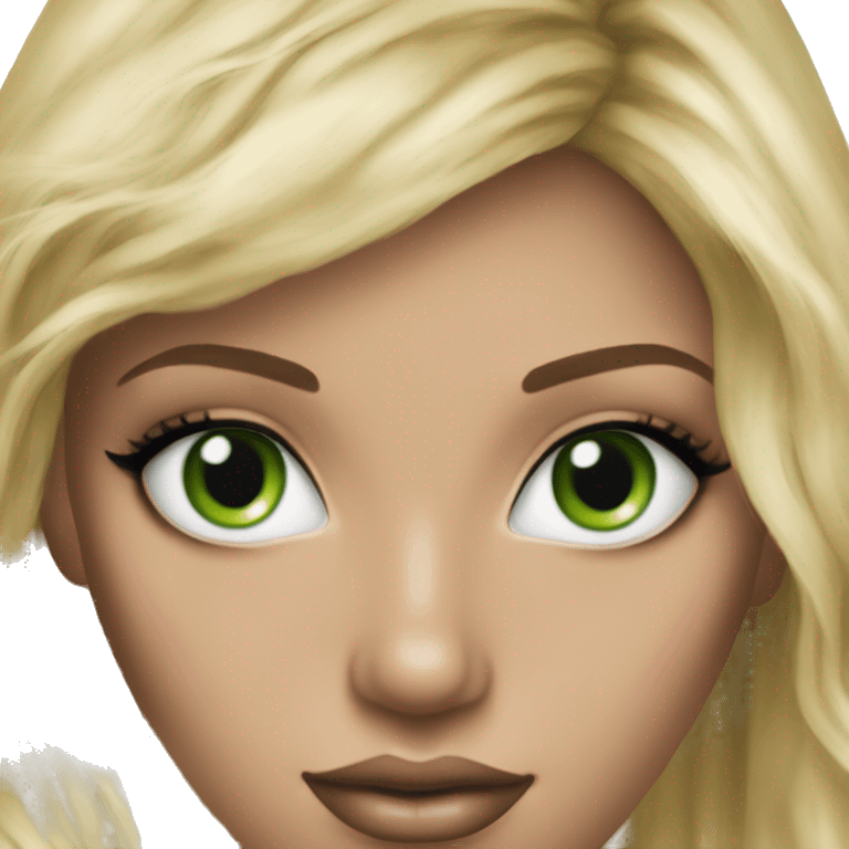 Realistic victoria secret model blonde green eyes  emoji