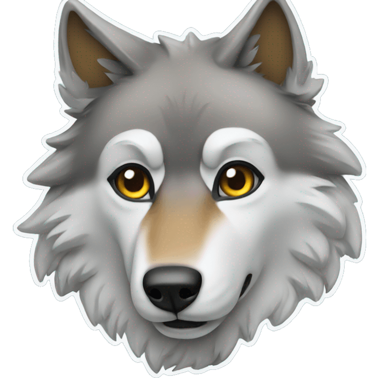 Wolf on a desktop emoji