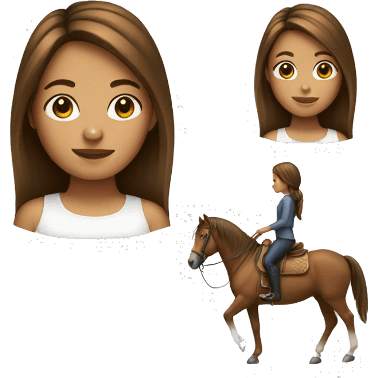 Girl on horse brown hair emoji