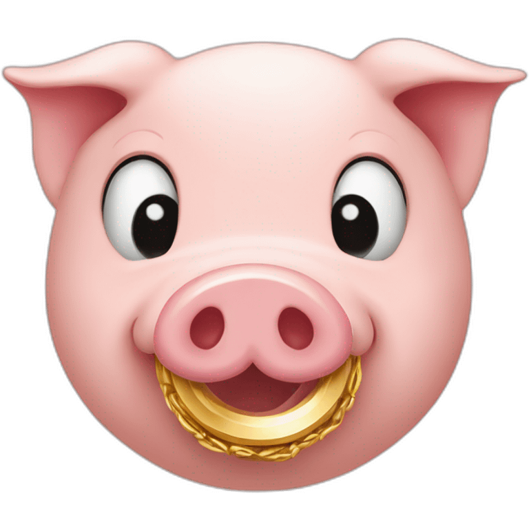 a gold ring in a pig's nose emoji