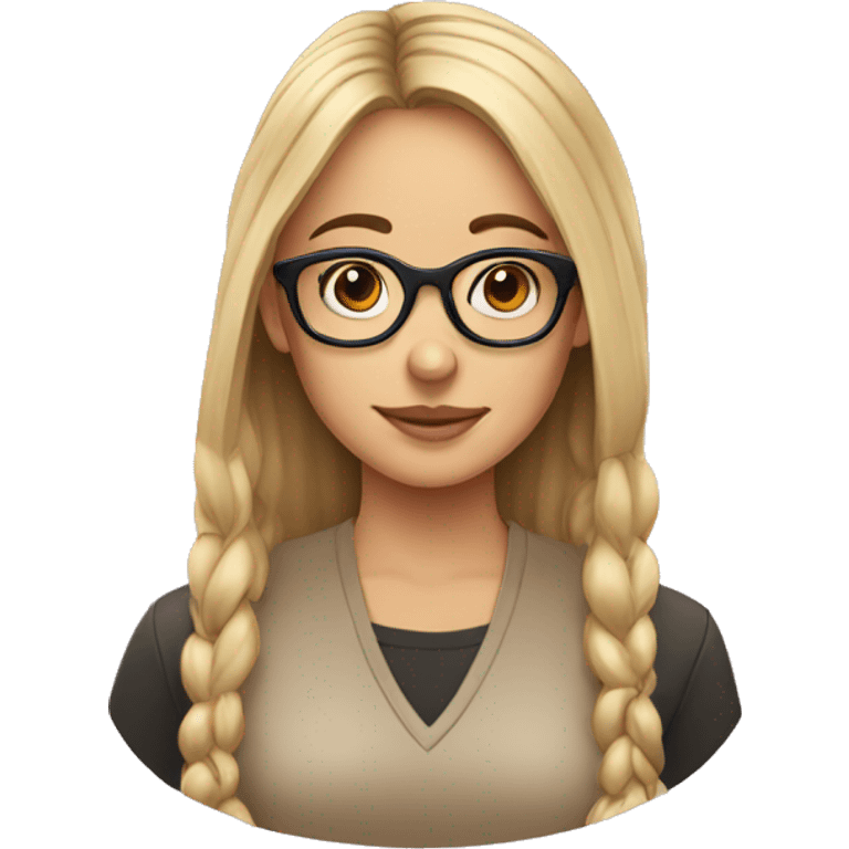 Girl with glasses in frame emoji