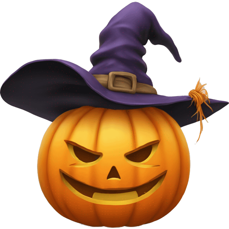 Pumpkin with a witch hat ￼ emoji