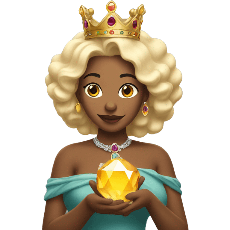 Queen holding a gem emoji