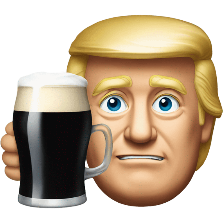 Trump drinking Guinness thinking Ireland is part of the US emoji