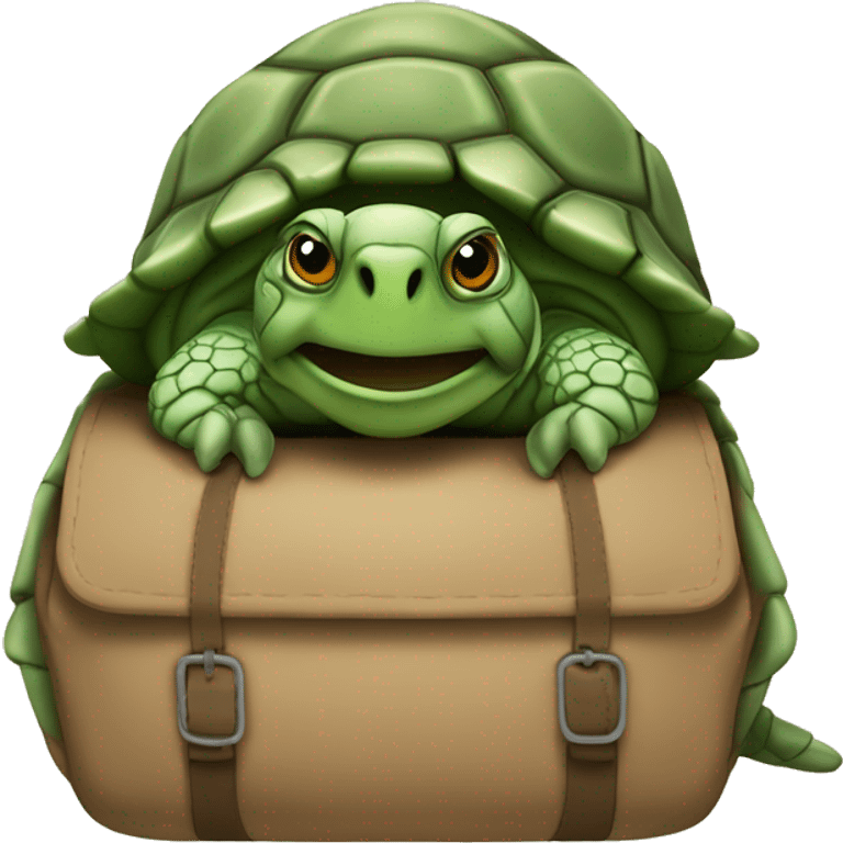 Tortue avec sac à dos emoji