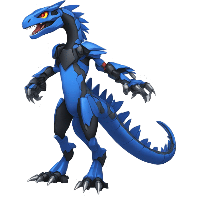  Cool Edgy Black Blue Digimon-Fakemon-Guilmon-Velociraptor-Dragon-Mecha full body emoji