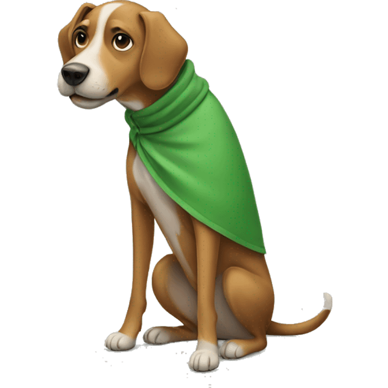 Dog with green clothes emoji