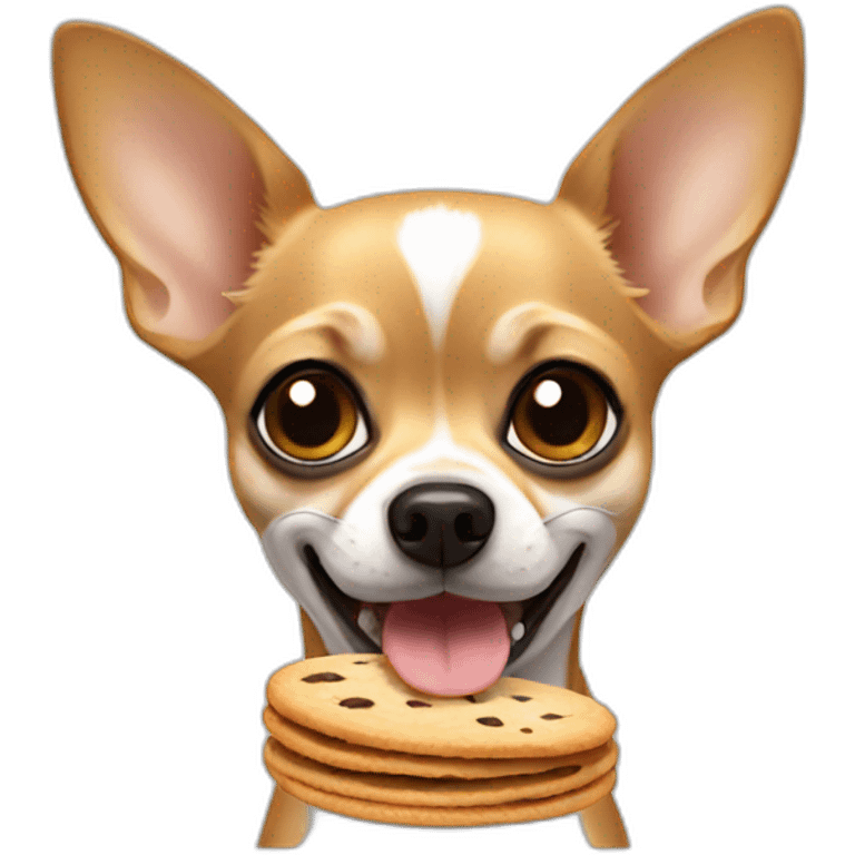 chihuahua eats cookies emoji