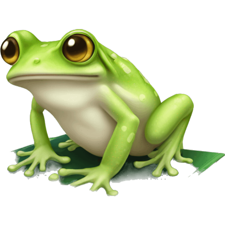 pale frog on a book emoji