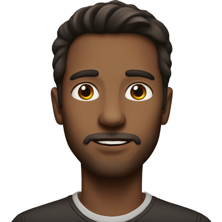 Dark brown haired man portrait emoji