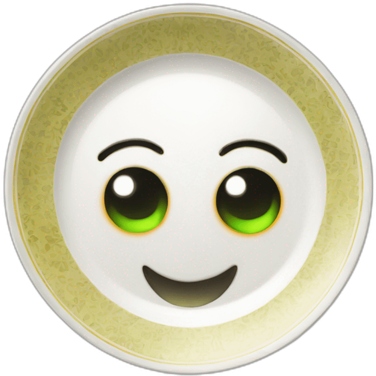 cute plate with money eyes emoji