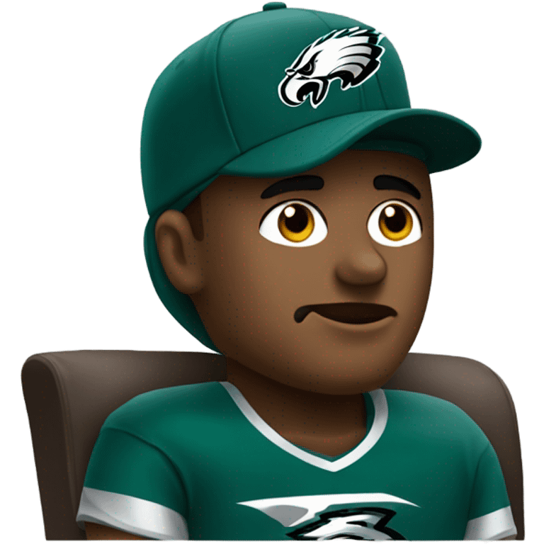 Philadelphia eagles fan falling asleep while sitting on a chair emoji