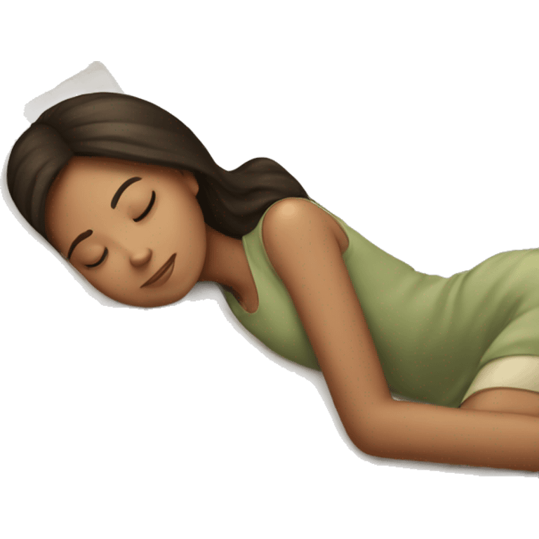 Brunette girl sleeping emoji