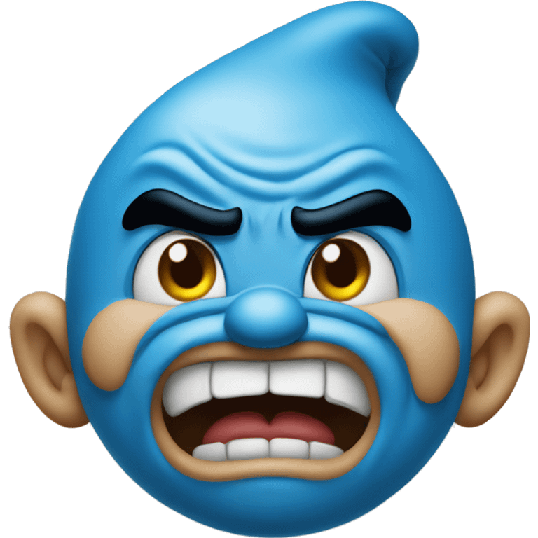 Smurf angry emoji