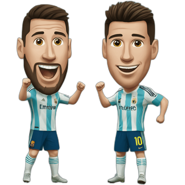 Messi and Ronaldo doing Ronaldo’s celebration emoji