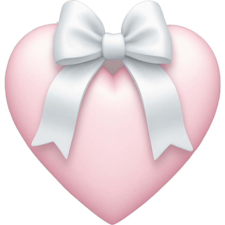 Pastel pink heart with white bow emoji